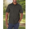 imageDOCKERS Mens Regular Fit Short Sleeve Utility ShirtPirate Black  Solid Rip Stop