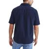 imageDockers Mens Regular Fit Short Sleeve Camp Collar ShirtNavy Blazer  Solid Seersucker