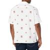 imageDockers Mens Regular Fit Short Sleeve Camp Collar ShirtRed  Print