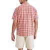 imageDockers Mens Regular Fit Short Sleeve Camp Collar ShirtSpiced Apple Red  San Luis Plaid Slub