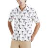 imageDockers Mens Regular Fit Short Sleeve Camp Collar ShirtEgret Cream  Palma Real Print Seersucker