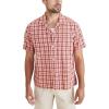 imageDockers Mens Regular Fit Short Sleeve Camp Collar ShirtSpiced Apple Red  San Luis Plaid Slub