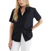 imageDockers Womens Regular Fit Short Sleeve Button Down ShirtBeautiful Black Poplin