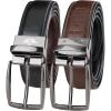 imageDOCKERS Mens Twoinone Reversible Rotative Buckle Everyday Casual Dress Belt Regular and Big ampamp Tall SizingBlackTan