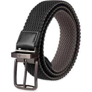 imageDOCKERS mens Reversible Stretch Fabric Web BeltBlackGray