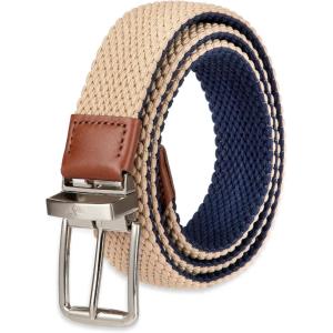 imageDOCKERS mens Reversible Stretch Fabric Web BeltKhakiNavy