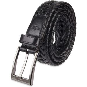 imageDockers Mens Fully Adjustable Braided BeltBlack Silver Buckle