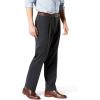 imageDockers Mens Classic Fit Signature Lux Cotton Pleated Stretch Pants Regular and Big ampamp TallCharcoal Heather