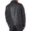 imageDockers Mens James Faux Leather Jacket Regular Big ampamp Tall SizesNavy W Chest Zip