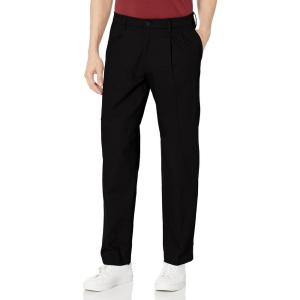 imageDockers Mens Classic Fit Signature Lux Cotton Pleated Stretch Pants Regular and Big ampamp TallBlack