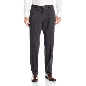 imageDockers Mens Classic Fit Signature Lux Cotton Pleated Stretch Pants Regular and Big ampamp TallCharcoal Heather