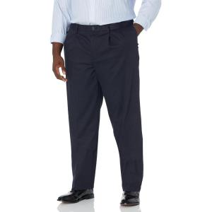 imageDockers Mens Classic Fit Signature Lux Cotton Pleated Stretch Pants Regular and Big ampamp TallDockers Navy