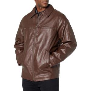 imageDockers Mens James Faux Leather Jacket Regular Big ampamp Tall SizesSienna Brown W Chest Zip