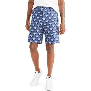 imageDockers Mens Ultimate Straight Fit Supreme Flex ShortsNew Vintage Indigo Blue  Oyster Print