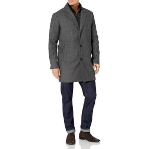 imageDockers Mens Henry Wool Blend Top Coat Regular and Big ampamp Tall SizesCharcoal Herringbone