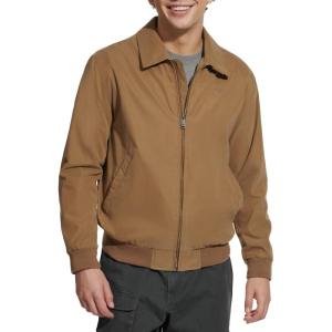 imageDockers Mens Micro Twill Golf Bomber Jacket Standard and Big ampamp TallBrown Unfilled