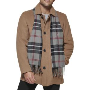 imageDockers Mens Weston Wool Blend Coat with Scarf Regular and Big ampamp TallCamelLight Grey Scarf