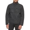 imageDOCKERS Mens Faux Leather Military JacketBlack