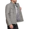 imageDOCKERS Mens Faux Leather Military JacketLight Grey