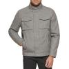 imageDOCKERS Mens Faux Leather Military JacketLight Grey