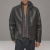 imageDOCKERS Mens The Dylan Faux Leather Racer JacketDark Brown With Bib