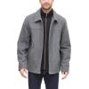 imageDOCKERS Mens Wool Blend Zip Up Jacket with Quilted BibLight GreySoftshell Bib