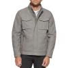 imageDOCKERS Mens Faux Leather Military JacketLight Grey