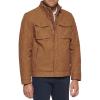 imageDOCKERS Mens Faux Leather Military JacketSaddle