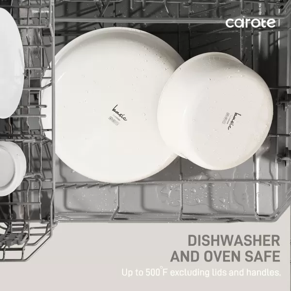 imageCAROTE 14pcs Pots and Pans Set Stainless Steel Cookware Set Detachable Handle Induction Kitchen Cookware Sets with Removable Handle RV Cookware Set Oven Safe Camping Cookware BlackCream