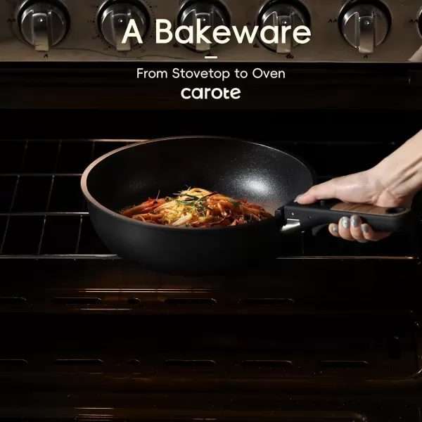 imageCAROTE 17pcs Pots and Pans Set Nonstick Cookware Set Detachable Handle Induction Kitchen Cookware Sets Non Stick with Removable Handle RV Cookware Set Oven Safe Jet BlackJet Black