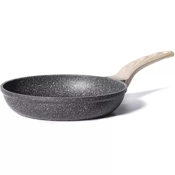 imageCAROTE Nonstick Frying Pan SkilletNon Stick Granite Fry Pan Egg Pan Omelet Pans Stone Cookware Chefs Pan PFOA FreeInduction CompatibleClassic Granite 8InchBlack