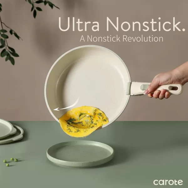 imageCAROTE Pots and Pans Set Non Stick Cookware Sets 11pcs Kitchen Set OvenFridge Safe Space Saving Pots Set Nonstick Set with Versatile RemovableDetachable Handle Induction RV Set Wave BlueGreen