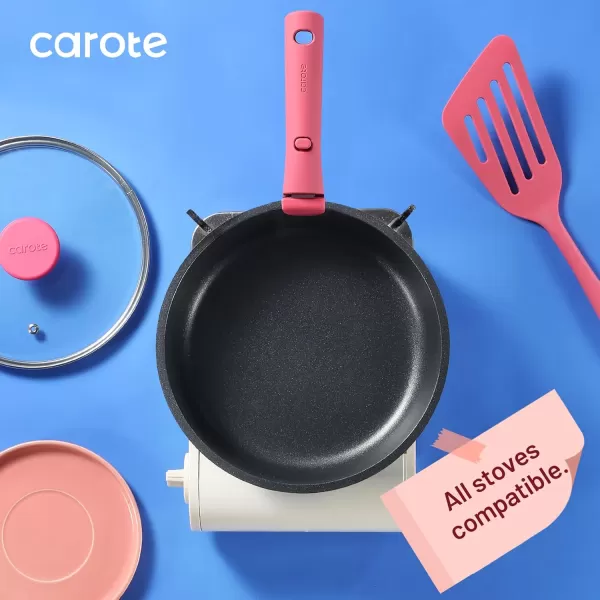 imageCAROTE Pots and Pans Set Non Stick Cookware Sets 11pcs Kitchen Set OvenFridge Safe Space Saving Pots Set Nonstick Set with Versatile RemovableDetachable Handle Induction RV Set Wave BluePink