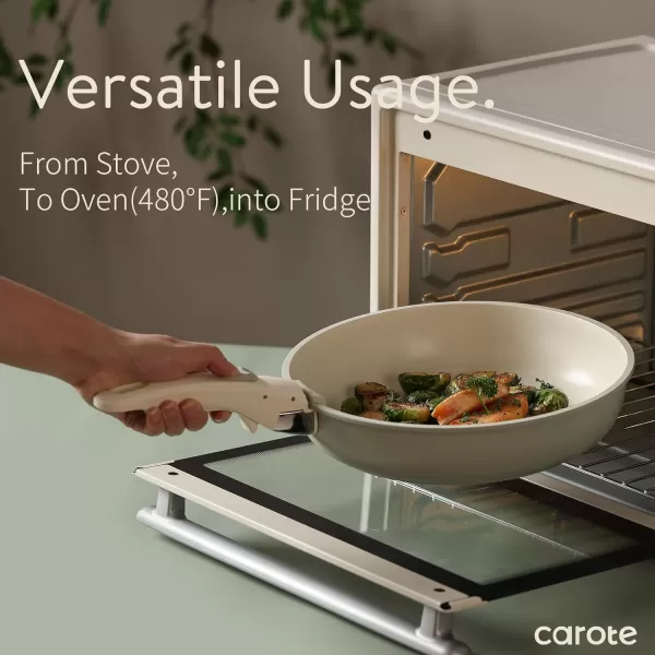 imageCAROTE Pots and Pans Set Non Stick Cookware Sets 11pcs Kitchen Set OvenFridge Safe Space Saving Pots Set Nonstick Set with Versatile RemovableDetachable Handle Induction RV Set Wave BlueGreen