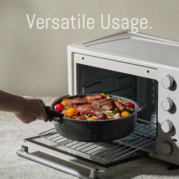 imageCAROTE Pots and Pans Set Non Stick Cookware Sets 11pcs Kitchen Set OvenFridge Safe Space Saving Pots Set Nonstick Set with Versatile RemovableDetachable Handle Induction RV Set Cream WhiteEbony black