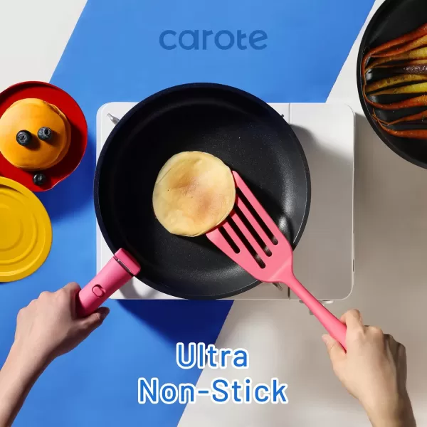 imageCAROTE Pots and Pans Set Non Stick Cookware Sets 11pcs Kitchen Set OvenFridge Safe Space Saving Pots Set Nonstick Set with Versatile RemovableDetachable Handle Induction RV Set Wave BluePink