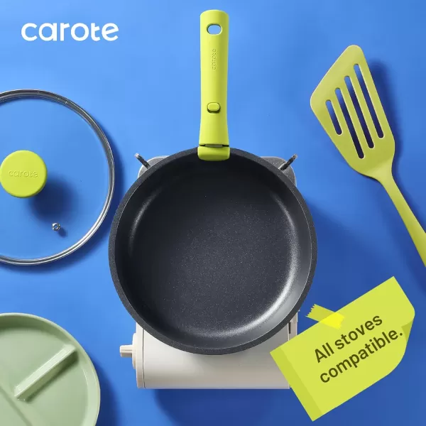 imageCAROTE Pots and Pans Set Non Stick Cookware Sets 11pcs Kitchen Set OvenFridge Safe Space Saving Pots Set Nonstick Set with Versatile RemovableDetachable Handle Induction RV Set Wave BlueGreen