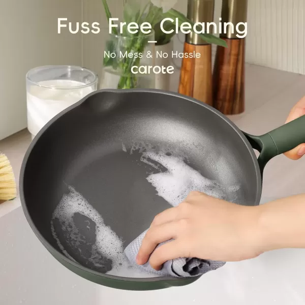 imageCAROTE 19pcs Nonstick Cookware Sets Pots and Pans Set Non StickRosy Brown Kitchen Cooking SetPremium Induction Cookware Frying pan Large Capacity Granite PurpleGreen
