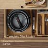 imageCAROTE Pots and Pans Set Non Stick Cookware Sets OvenFridge Safe Space Saving Pots Set 11pcs Kitchen Set Nonstick Set with Versatile RemovableDetachable Handle Induction RV Set Red and Black11pcs Cookware Set