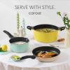 imageCAROTE Pots and Pans Set Nonstick Cookware Set Induction Cookware Non Stick Kitchen Cooking Set with Frying Pans SetEgg Pan9 PieceBlue