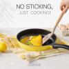 imageCAROTE Pots and Pans Set Nonstick Cookware Set Induction Cookware Non Stick Kitchen Cooking Set with Frying Pans SetEgg Pan9 PieceYellow