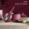 imageCAROTE 16 Piece Nonstick Kitchen Cookware Sets Pots and Pans Set Non StickInduction Cooking Set WFrying Pans Saucepans16 Piece Rose Pink