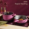 imageCAROTE 16 Piece Nonstick Kitchen Cookware Sets Pots and Pans Set Non StickInduction Cooking Set WFrying Pans Saucepans16 Piece Rose Pink