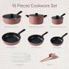 imageCAROTE Non Stick Pots and Pans Set Cookware Sets Nonstick16 Piece Kitchen Cooking Set with StayCool Handleswith Silicone Tools and Pot Protectors16 Piece