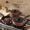imageCAROTE Non Stick Pots and Pans Set Cookware Sets Nonstick16 Piece Kitchen Cooking Set with StayCool Handleswith Silicone Tools and Pot Protectors16 Piece