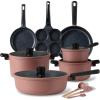 imageCAROTE Non Stick Pots and Pans Set Cookware Sets Nonstick16 Piece Kitchen Cooking Set with StayCool Handleswith Silicone Tools and Pot Protectors14 Piece