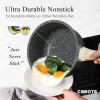 imageCAROTE 15Qt ampamp 30Qt Sauce Pan Set with Lid Nonstick Saucepan 4 Pcs Non Stick Sauce Pots Cooking Pot with Pour Spout Easy to Clean Small Kitchen Pots Induction Pot PFOA FREE Class Granite
