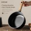 imageCAROTE 20Qt ampamp 25Qt Nonstick Sauce Pan Set with LidSteamer BasketUtensil Sets 7 Pcs Non Stick Sauce Pots Titanium Induction Cooking Pot with StayCool Handle BlackBlack