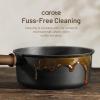 imageCAROTE 20Qt ampamp 25Qt Nonstick Sauce Pan Set with LidSteamer BasketUtensil Sets 7 Pcs Non Stick Sauce Pots Titanium Induction Cooking Pot with StayCool Handle BlackBlack