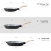 imageCAROTE Non Stick Frying Pans Set Nonstick Ceramic Skillet Cookware Chefs Pan PFAS ampamp PFOAFree Nontoxic Pots and Pans Compatible with All StovetopsBlack95quot11quot125quotBlack